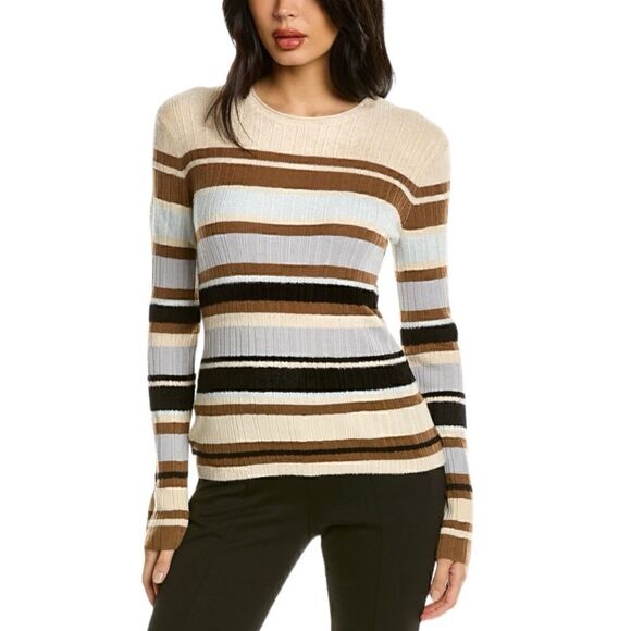 Theory Tops - Theory women’s striped wool-blended Sweater in Nocolor.